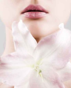 Lips with flower